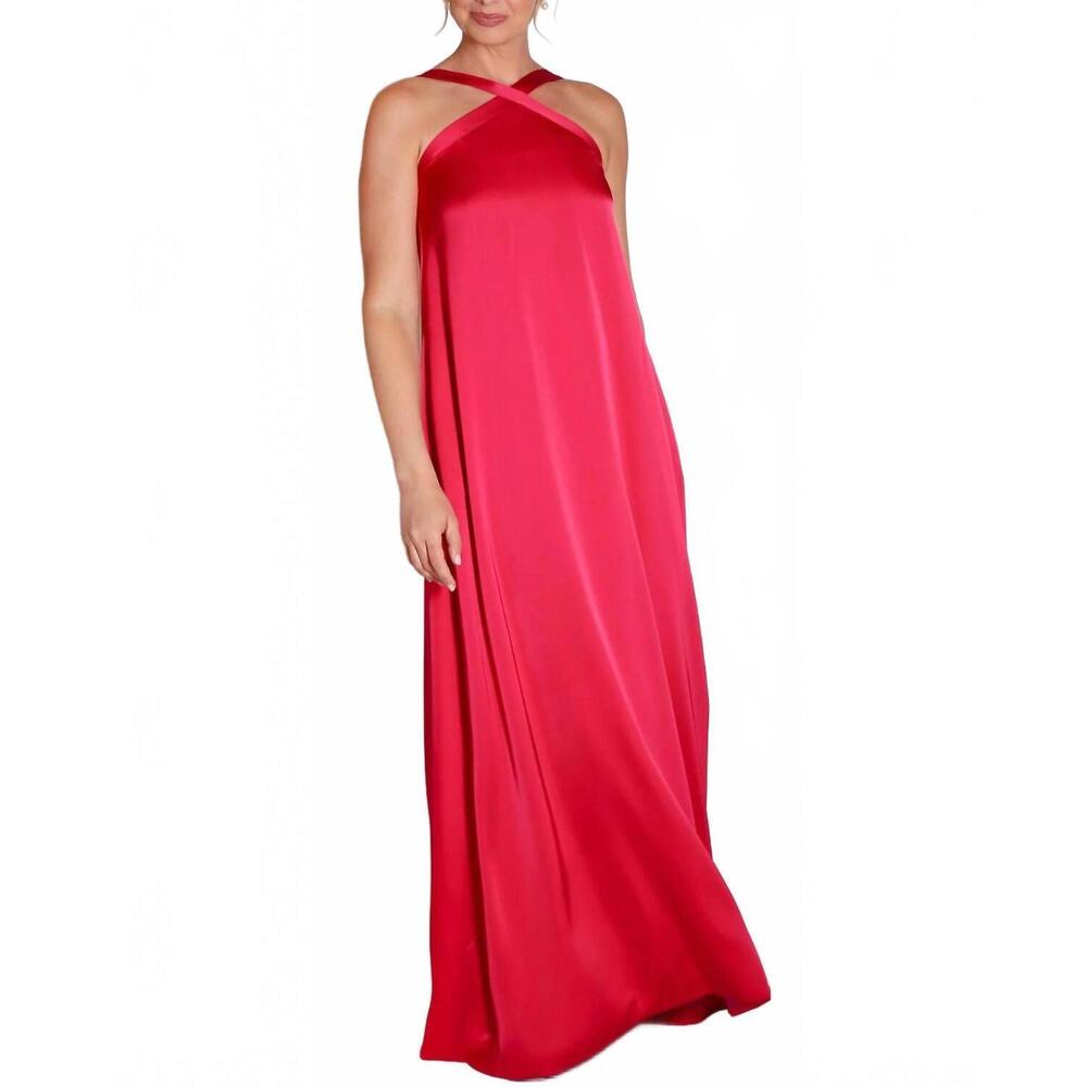 NEW CAMILYN BETH maddox halter gown in berry